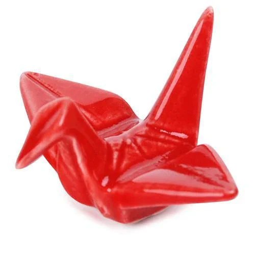2"L CHOPSTICK REST CRANE RED