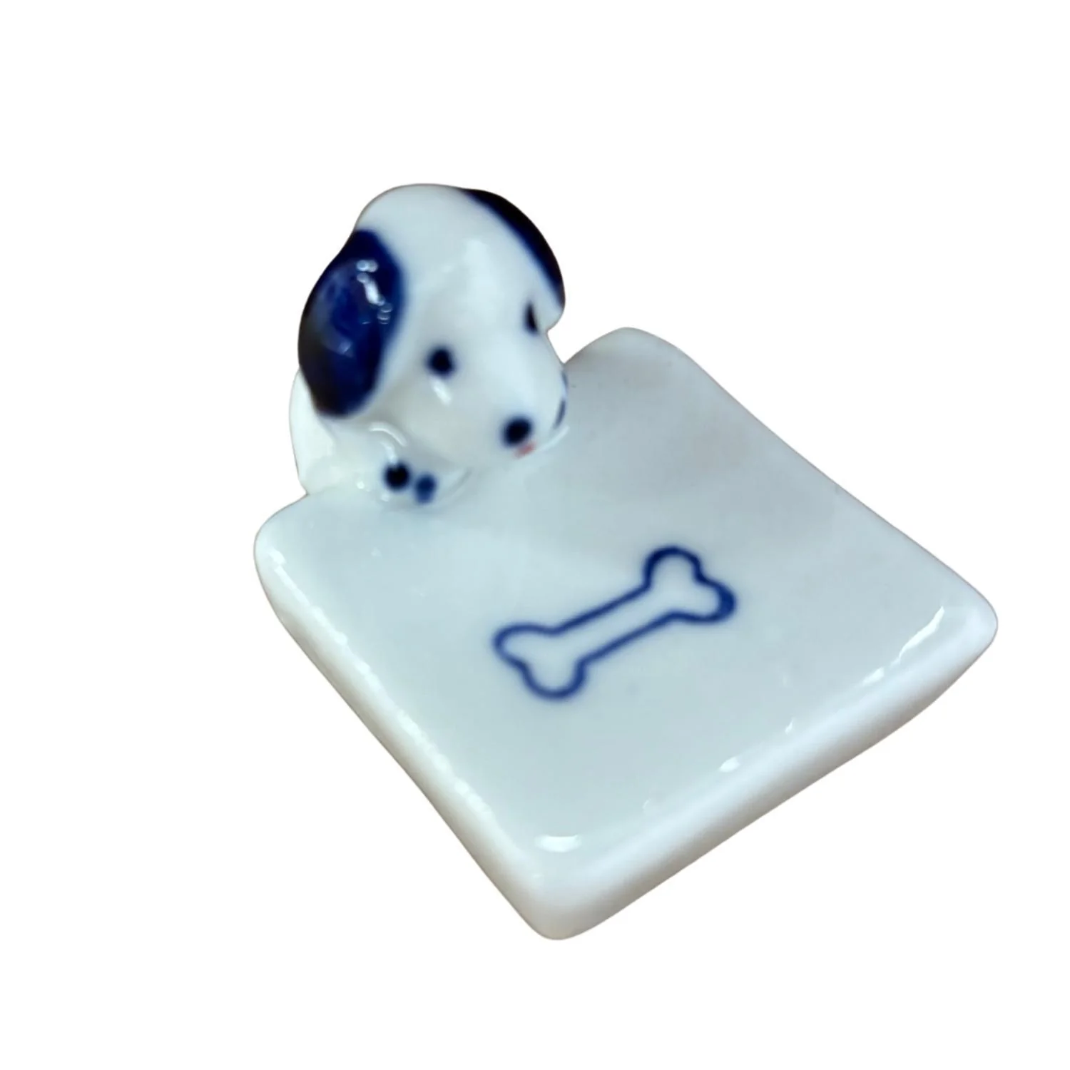 DOG AND BONE PORCELAIN CHOPSTICKS REST 1.75'L