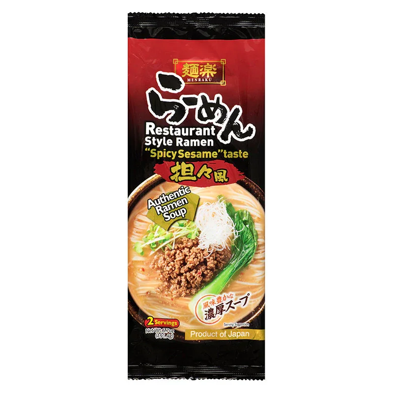 EXPIRING ON 6/15/2026 MENRAKU RESTAURANT STYLE RAMEN SPICY SESAME TASTE 6.7OZ/191.4G