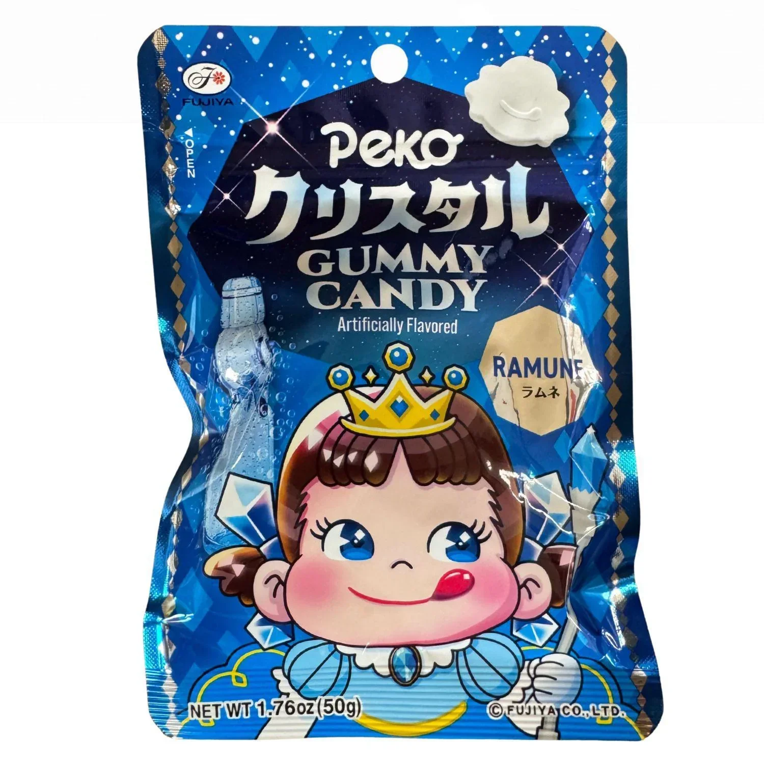 EXPIRING ON 4/30/2026 FUJIYA PEKO CRYSTAL RAMUNE 1.76OZ/50G