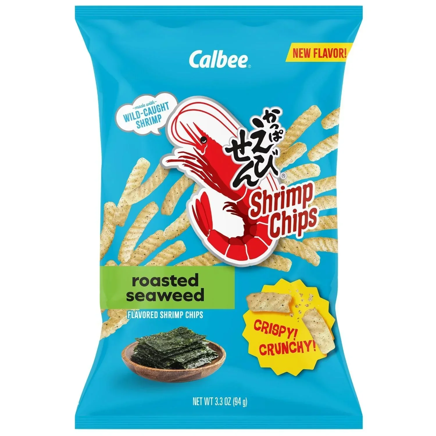 EXPIRING ON 6/30/2026 CALBEE SHRIMP CHIPS SEAWEED 3.3OZ/94G