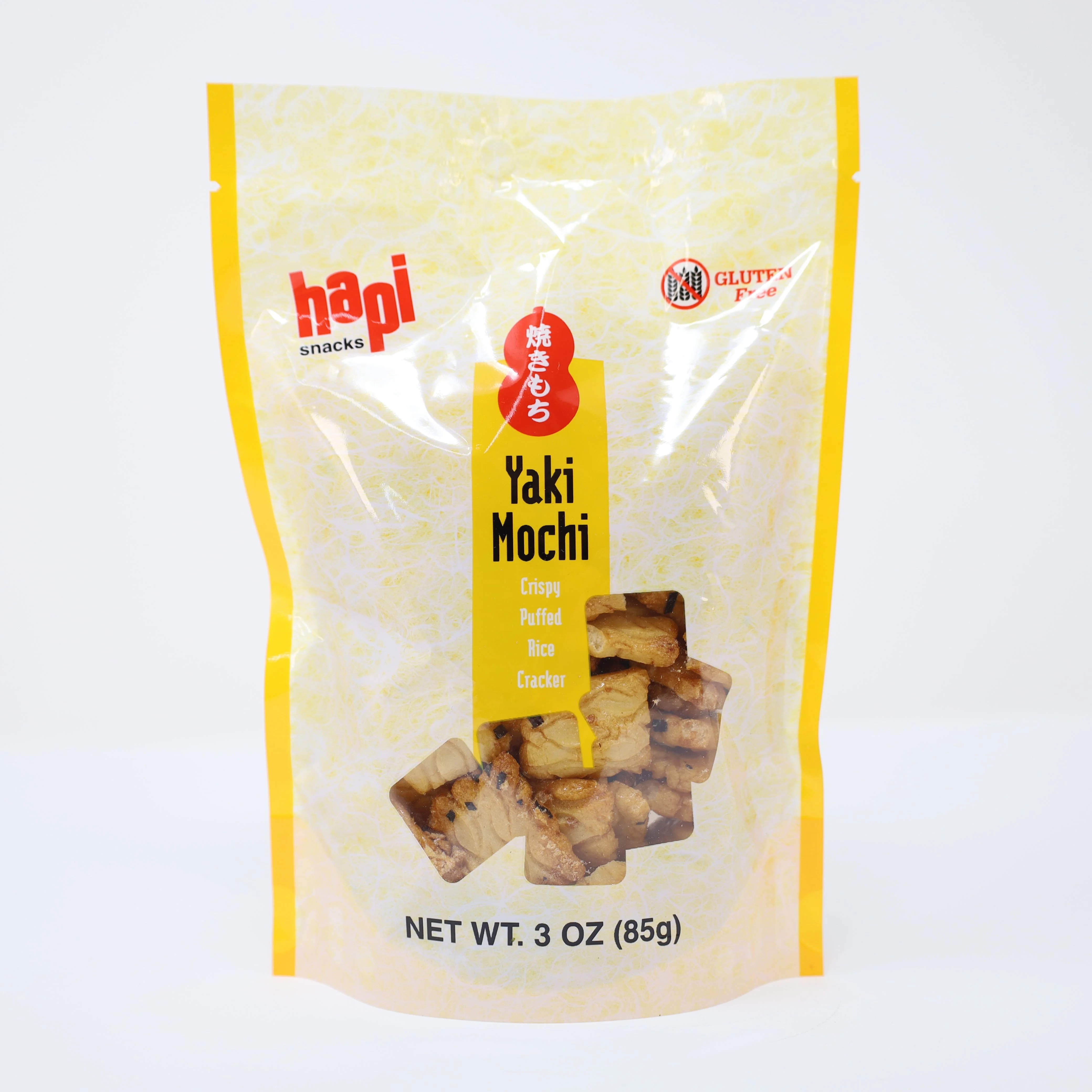 HAPI SNACK YAKI MOCHI CRISPY PUFFED RICE CRACKER GLUTEN FREE 3OZ/85G