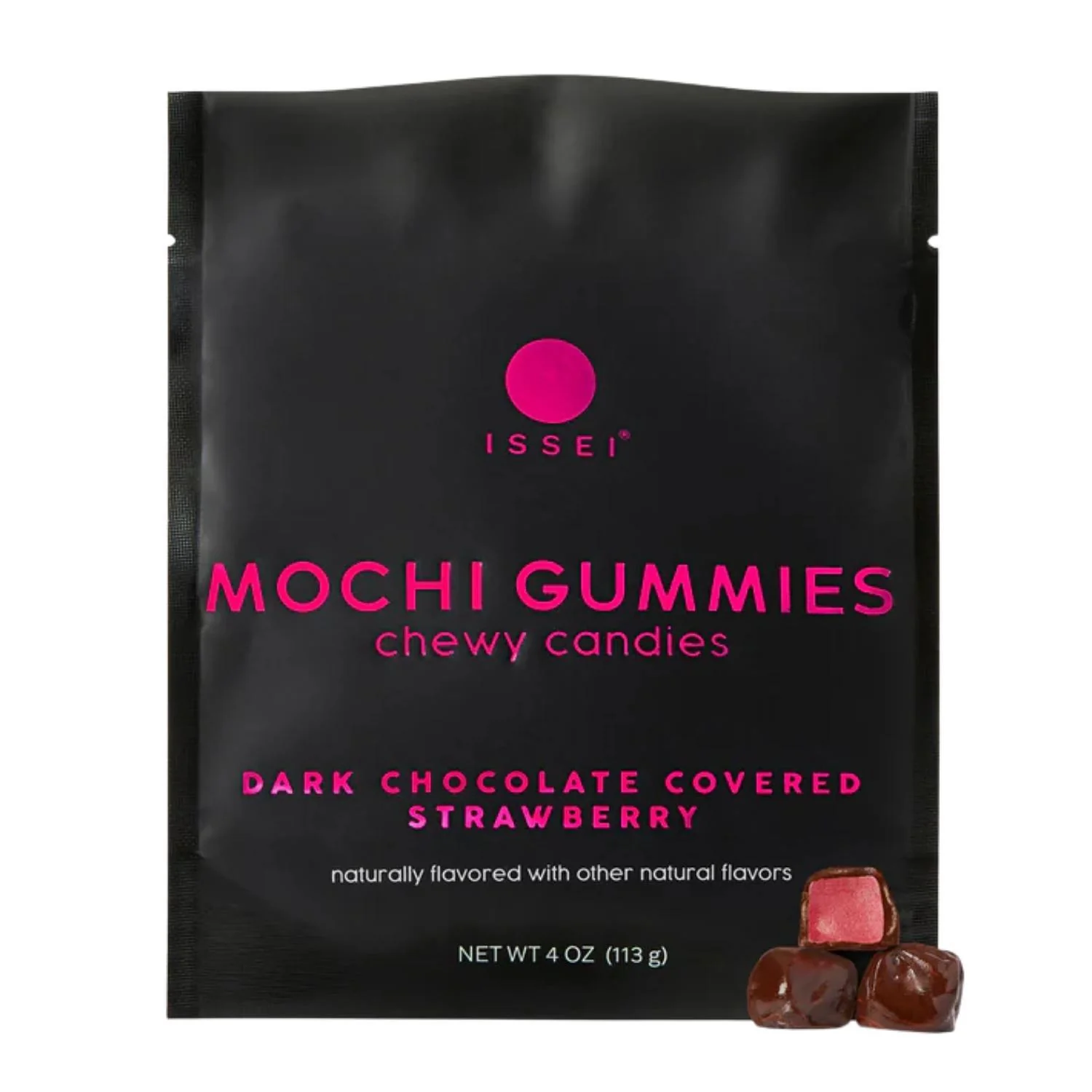 ISSEI MOCHI GUMMIES DARK CHOCOLATE COVERED STRAWBERRY 4OZ/113G Copy