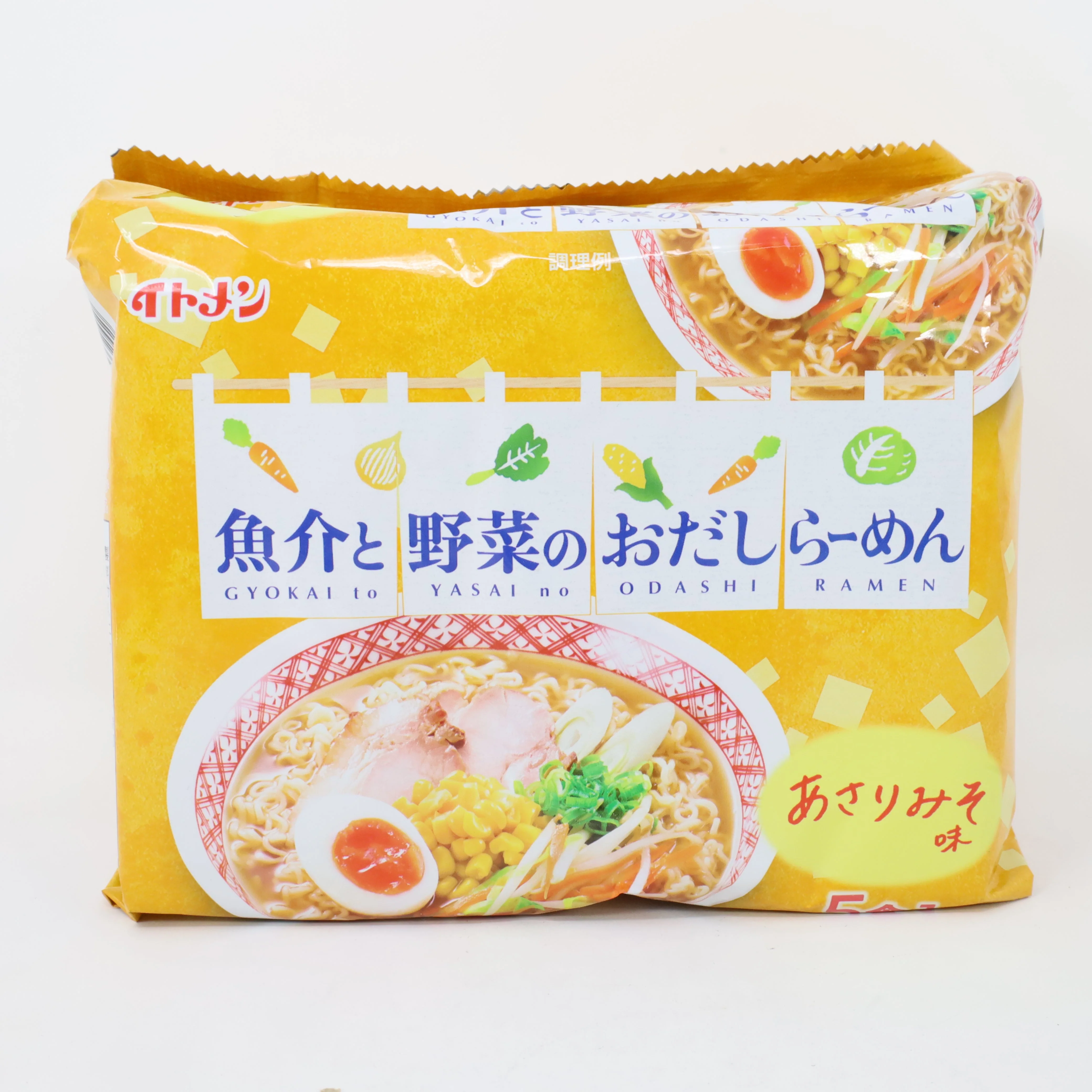 ITOMEN GYOKAI TO YASAI NO ODASHI RAMEN  ASARI MISO 5PACK 15.1OZ/430G