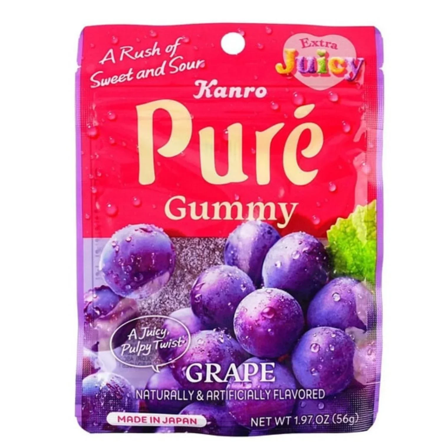 KANRO PURE GUMMY GRAPE 1.97OZ/56G