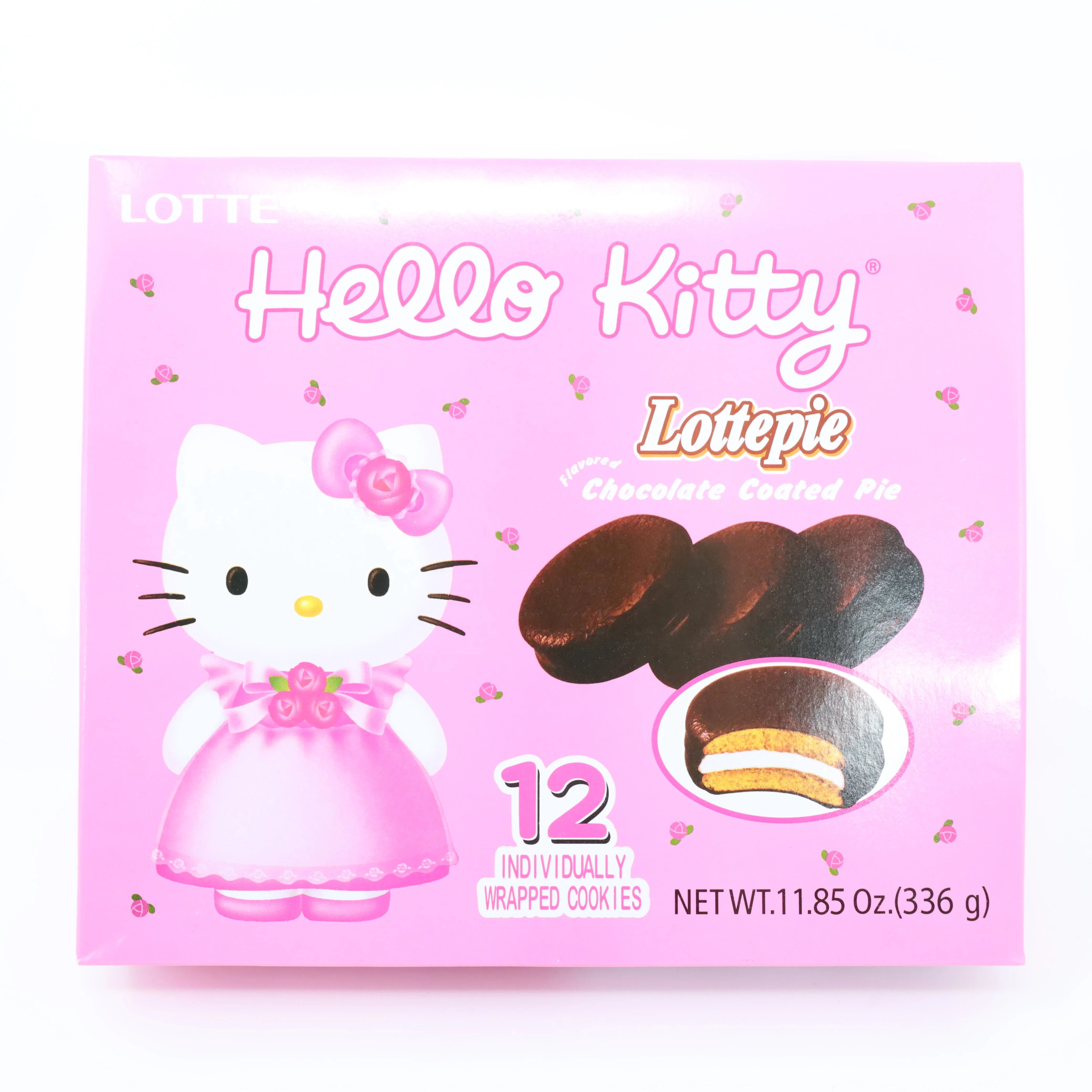 LOTTE  HELLO KITTY CHOCOLATE COATED PIE 12PACKS 11.85OZ/336G