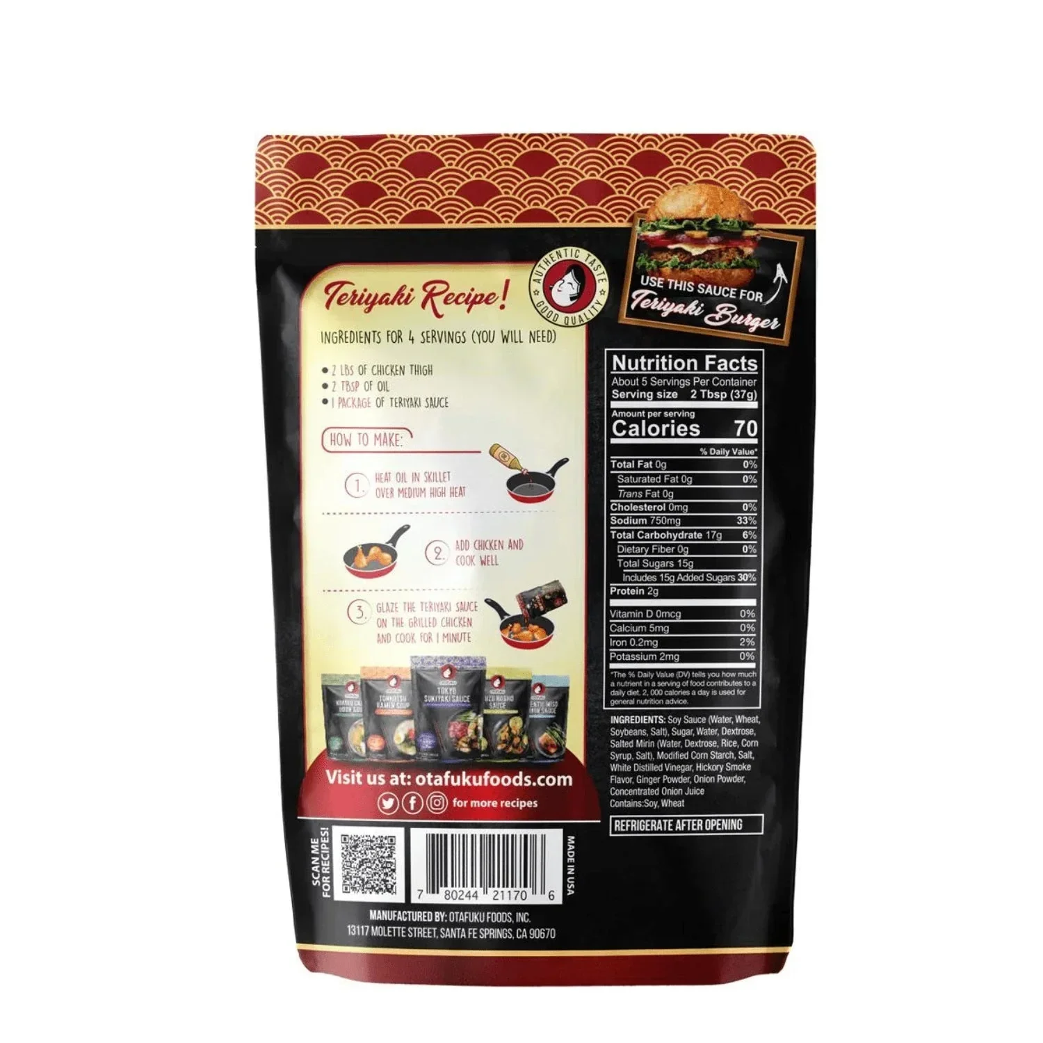 OTAFUKU SMOKEY TERIYAKI SAUCE 7.05OZ - Image 2