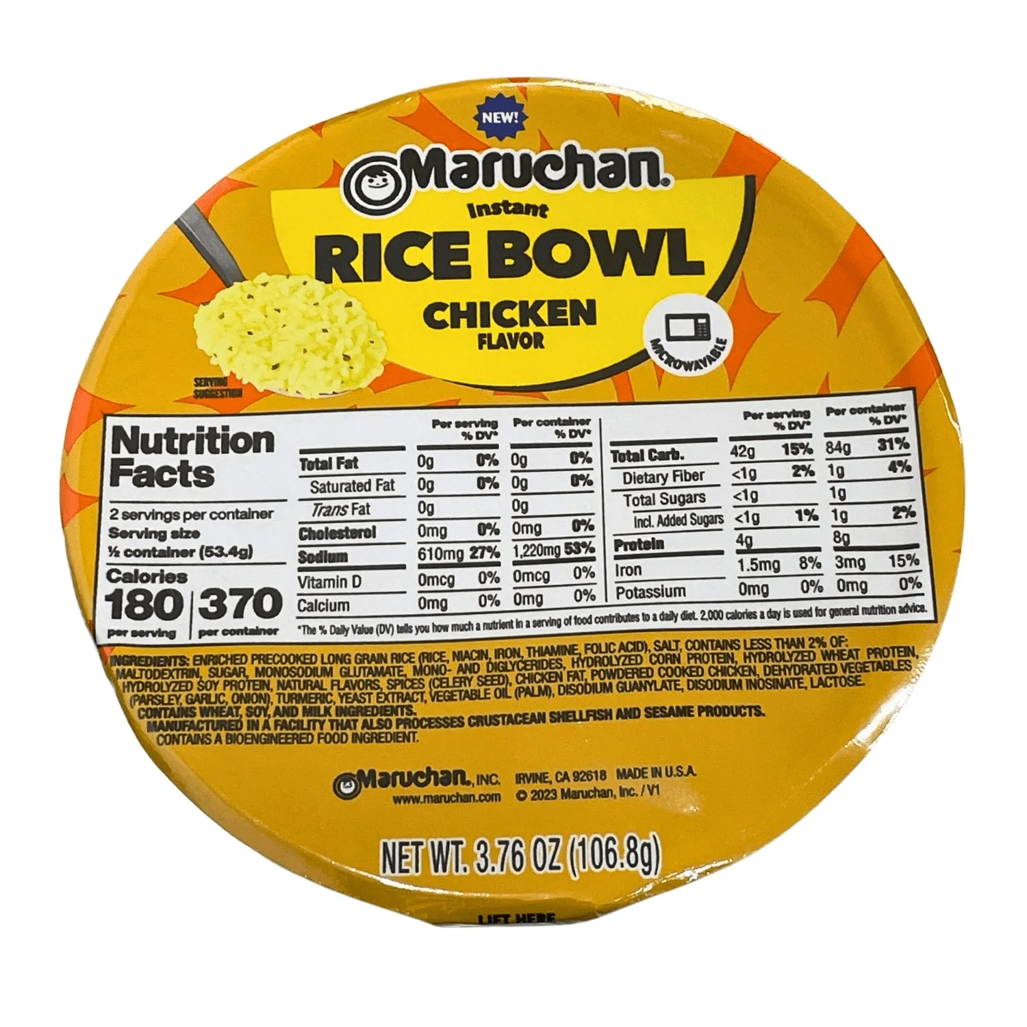 MARUCHAN RICE BOWL CHICKEN 3.76OZ/106.8G - Image 4