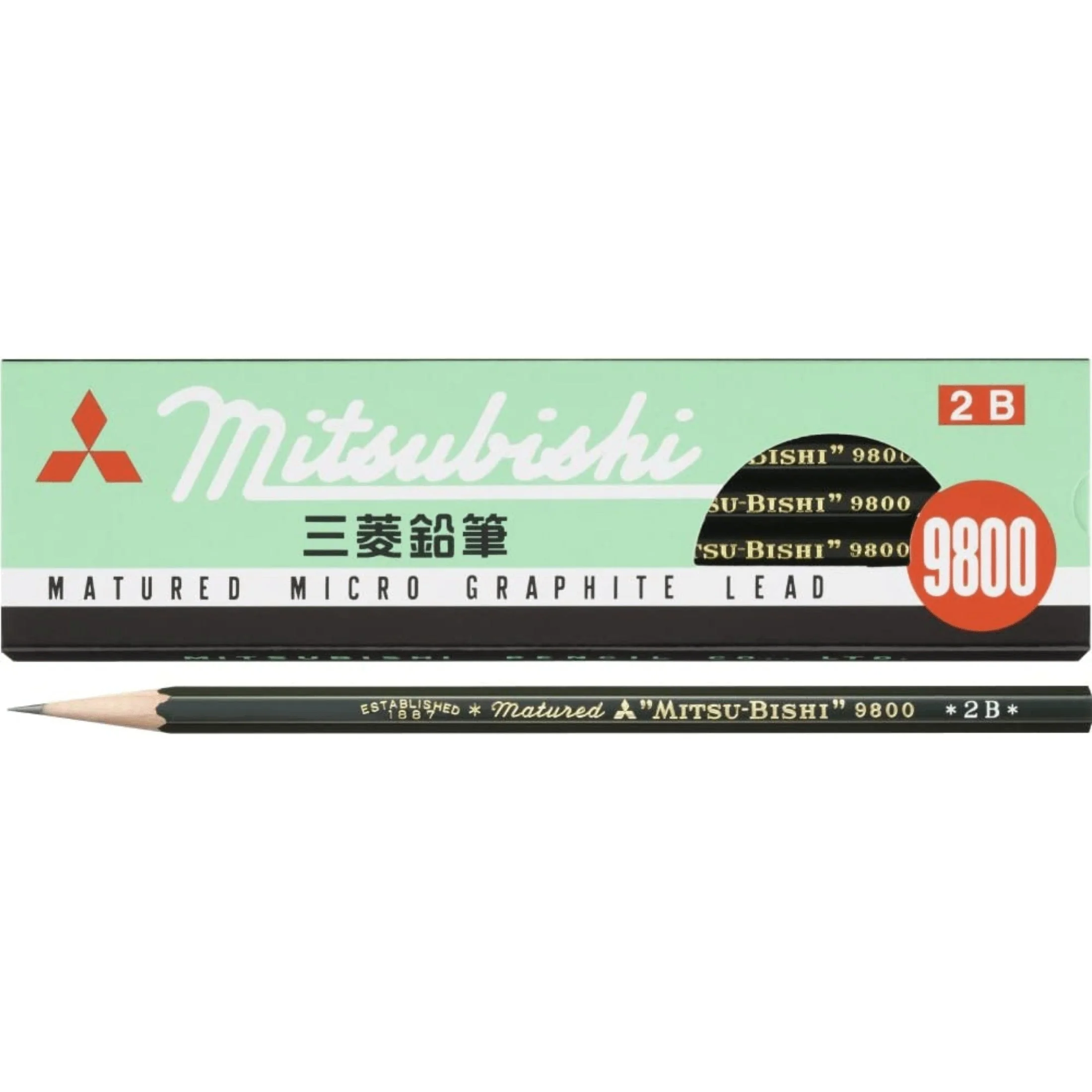 MITSUBISHI PENCIL CO, LTD. 9800 PENCIL DOZEN (12 PIECES) 2B