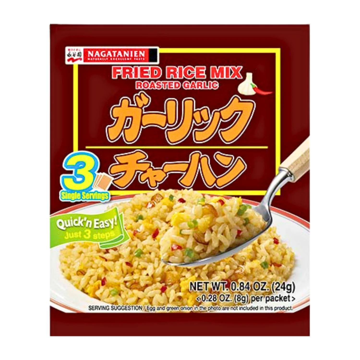 NAGATANIEN FRIED RICE MIX ROASTED GARLIC 3 SERVINGS 0.84OZ/24G