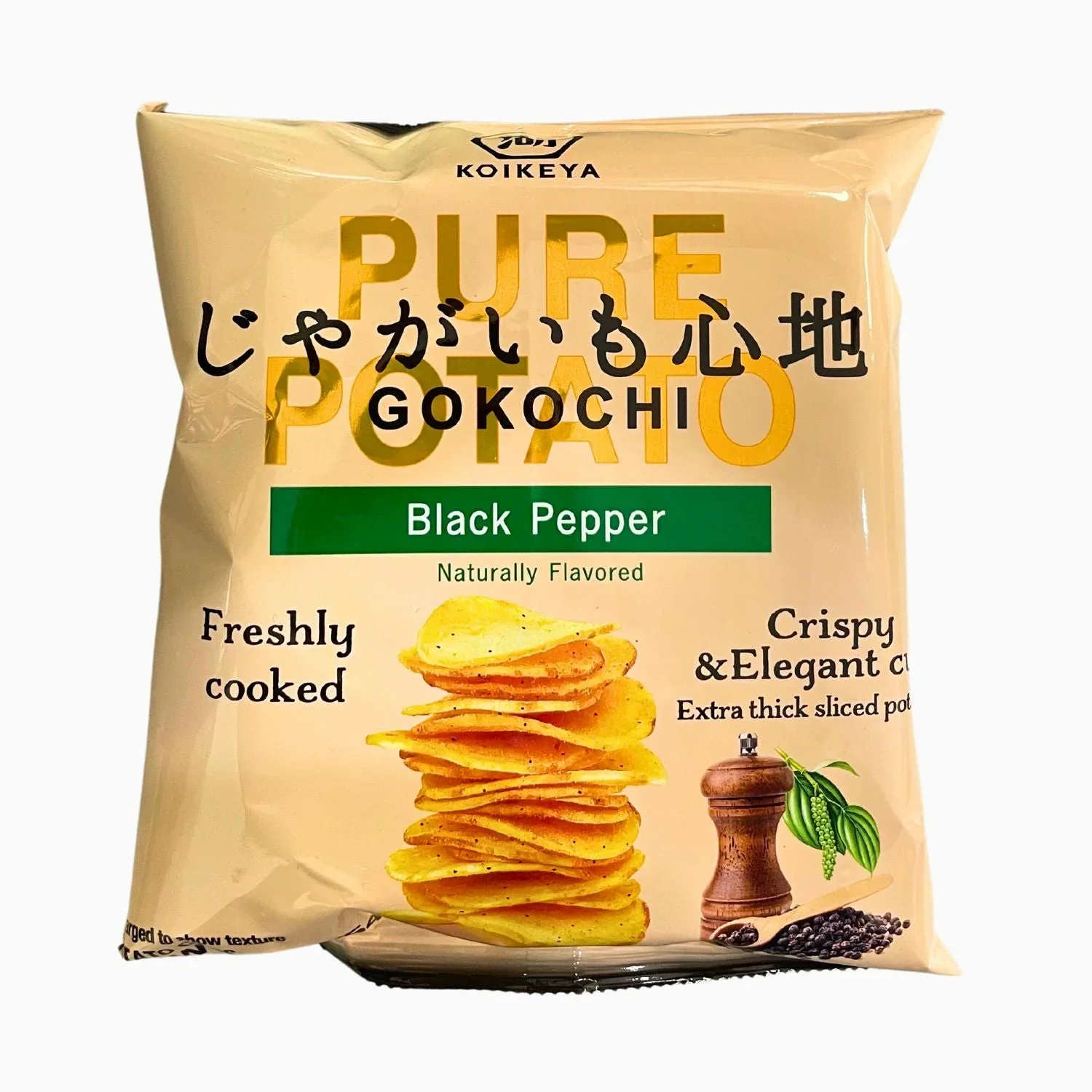PURE POTATO JAGAIMO GOKOCHI CHIPS BLK PEPPER 1.9OZ/54G - Image 2