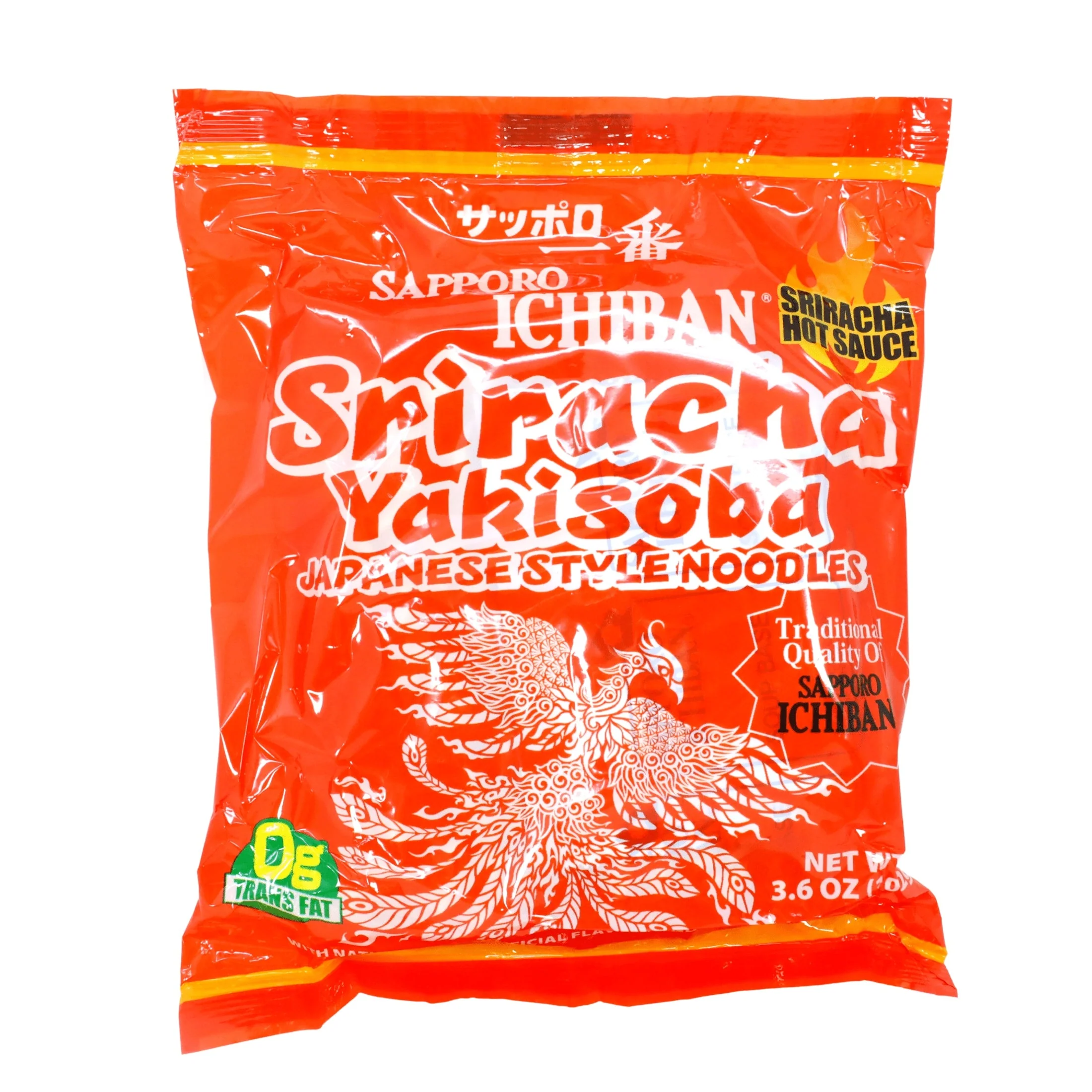 SAPPORO ICHIBAN SRIRACHA HOT SAUCE YAKISOBA 1PACK 3.6OZ/102G
