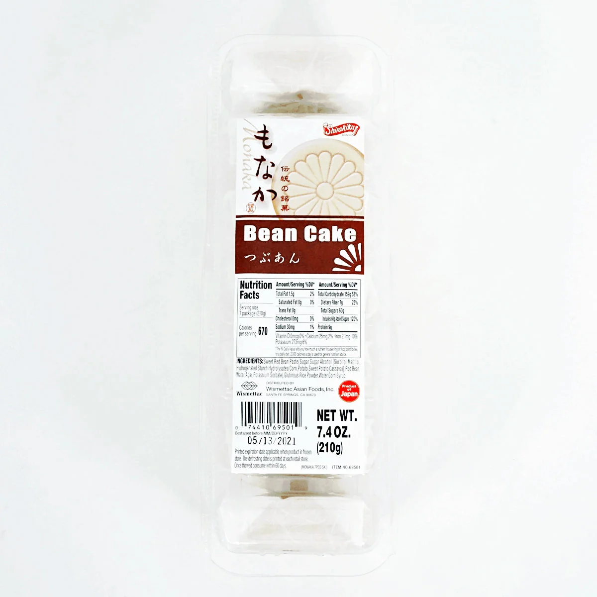 SHIRAKIKU BEAN CAKE MONAKA (TSUBUAN) 7.4 OZ/210G