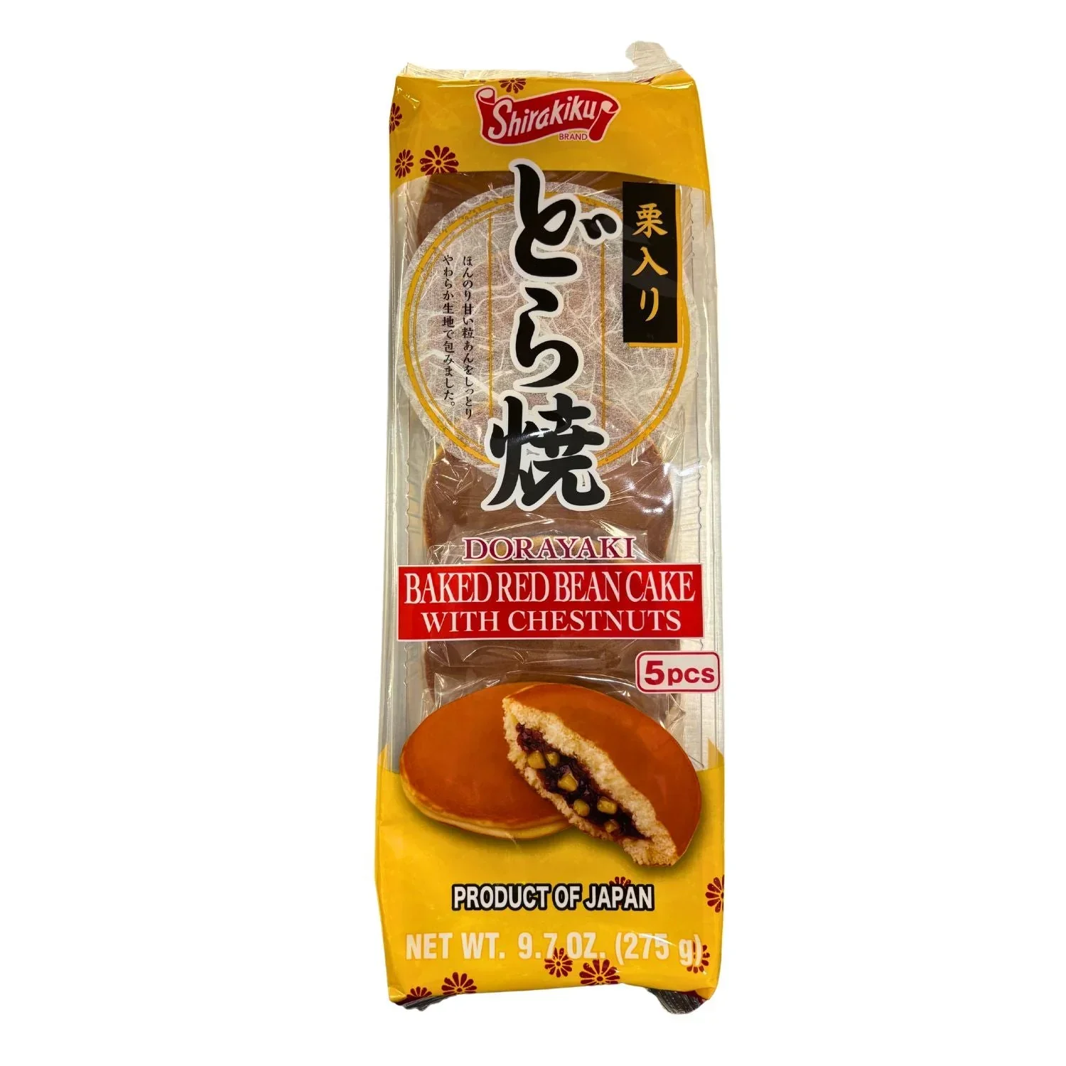 SHIRAKIKU DORAYAKI BAKED RED BEAN CAKE WITH CHESTNUTS 5P 9.7OZ/275G - Image 2