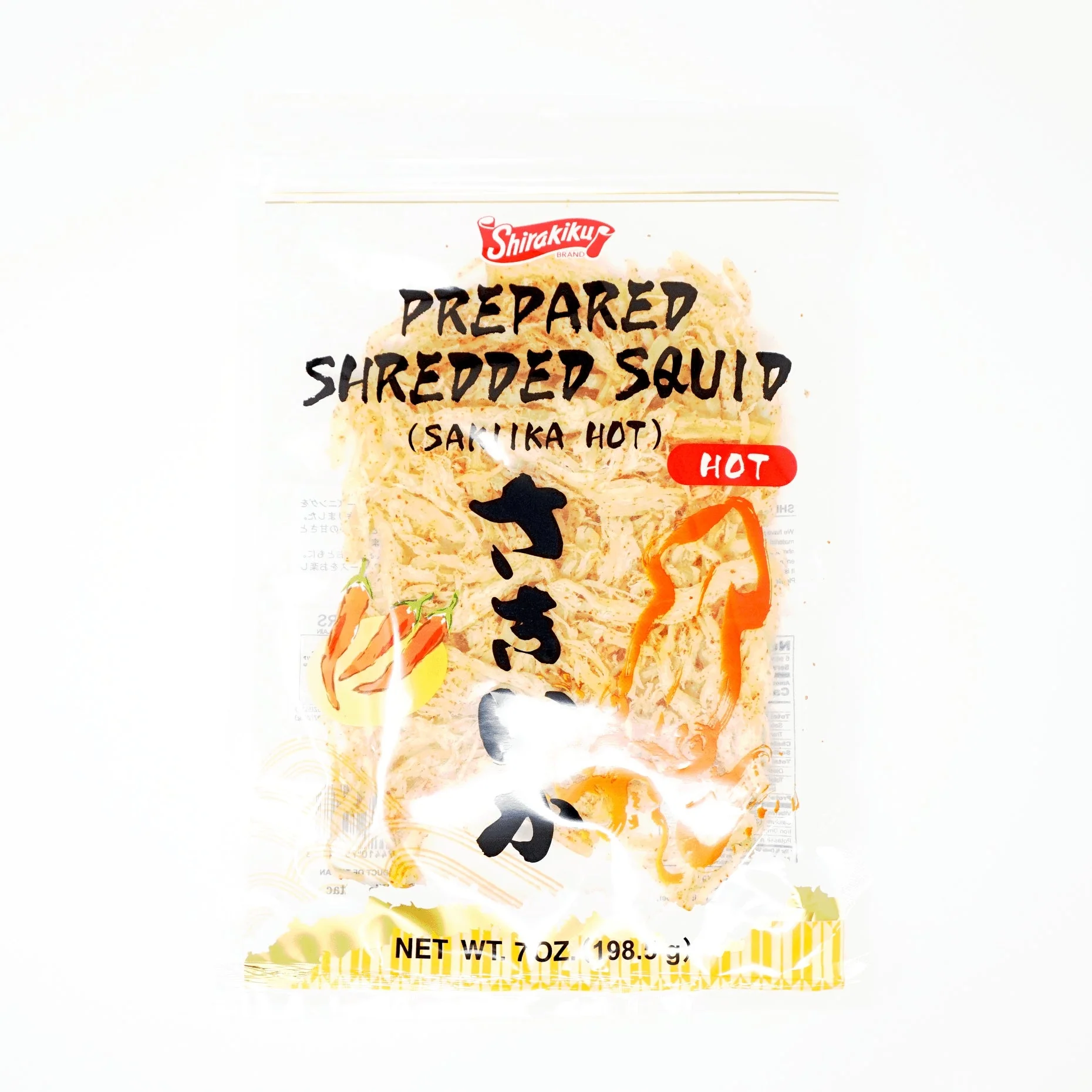 SHIRAKIKU SAKIIKA PREPARED SHREDDED SQUID HOT 7OZ/198.5G