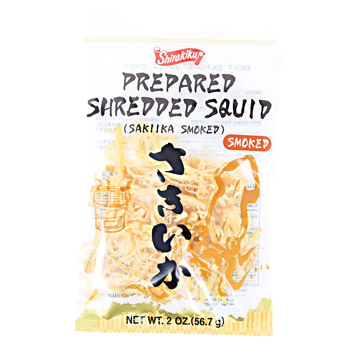 SHIRAKIKU SAKIIKA PREPARED SHREDDED SQUID SMOKED 2OZ/56.7G