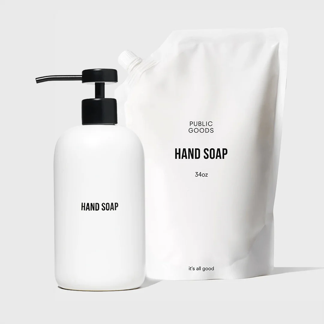 Stoneware Soap Dispenser + Hand Soap Refill