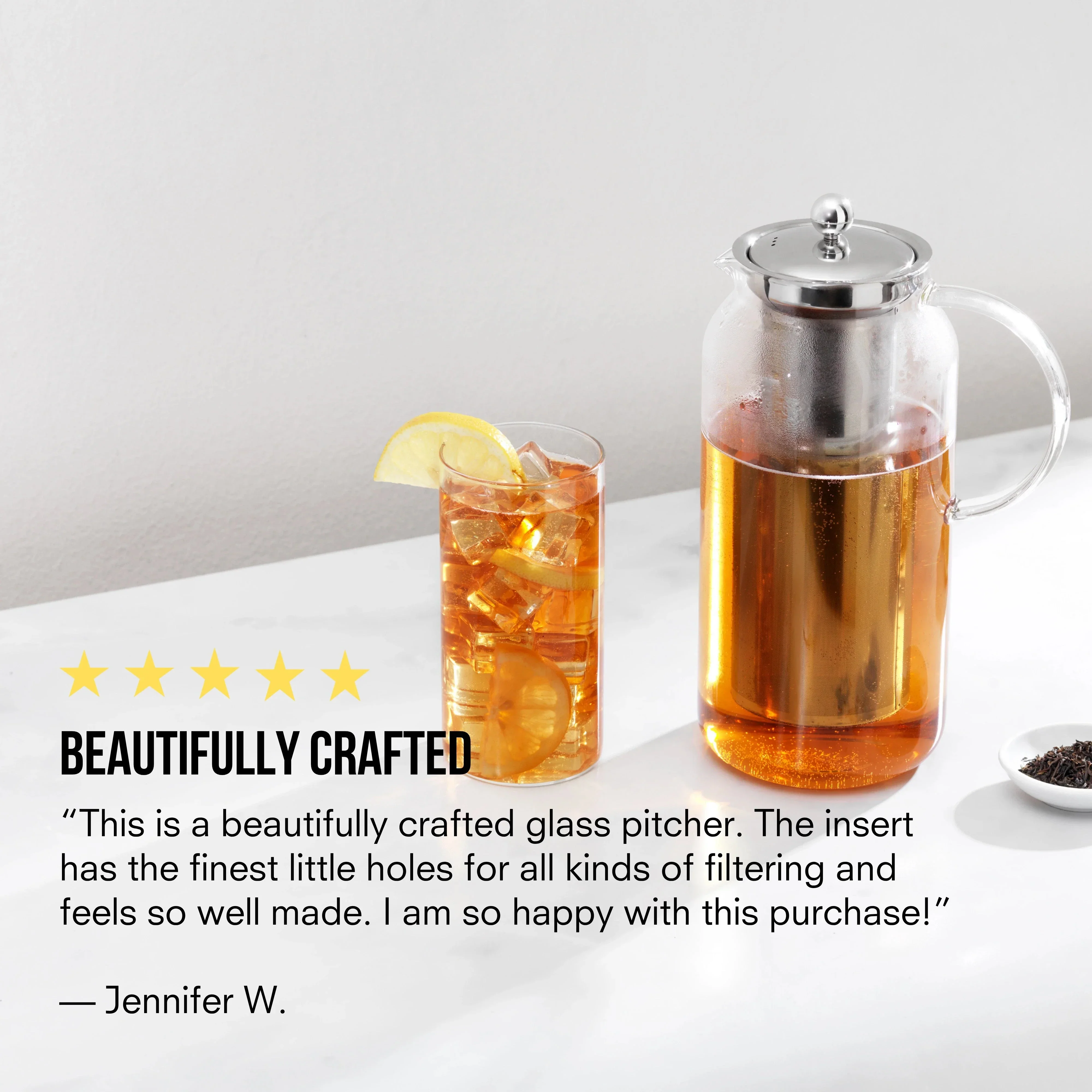 Tea & Water Glass Pitcher with Infuser - Image 6