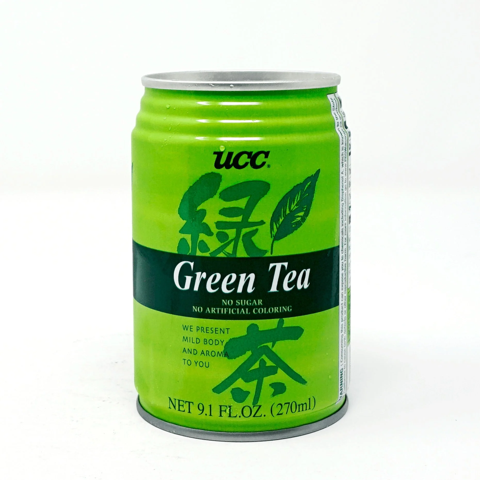UCC GREEN TEA NO SUGAR CAN 9.1FLOZ