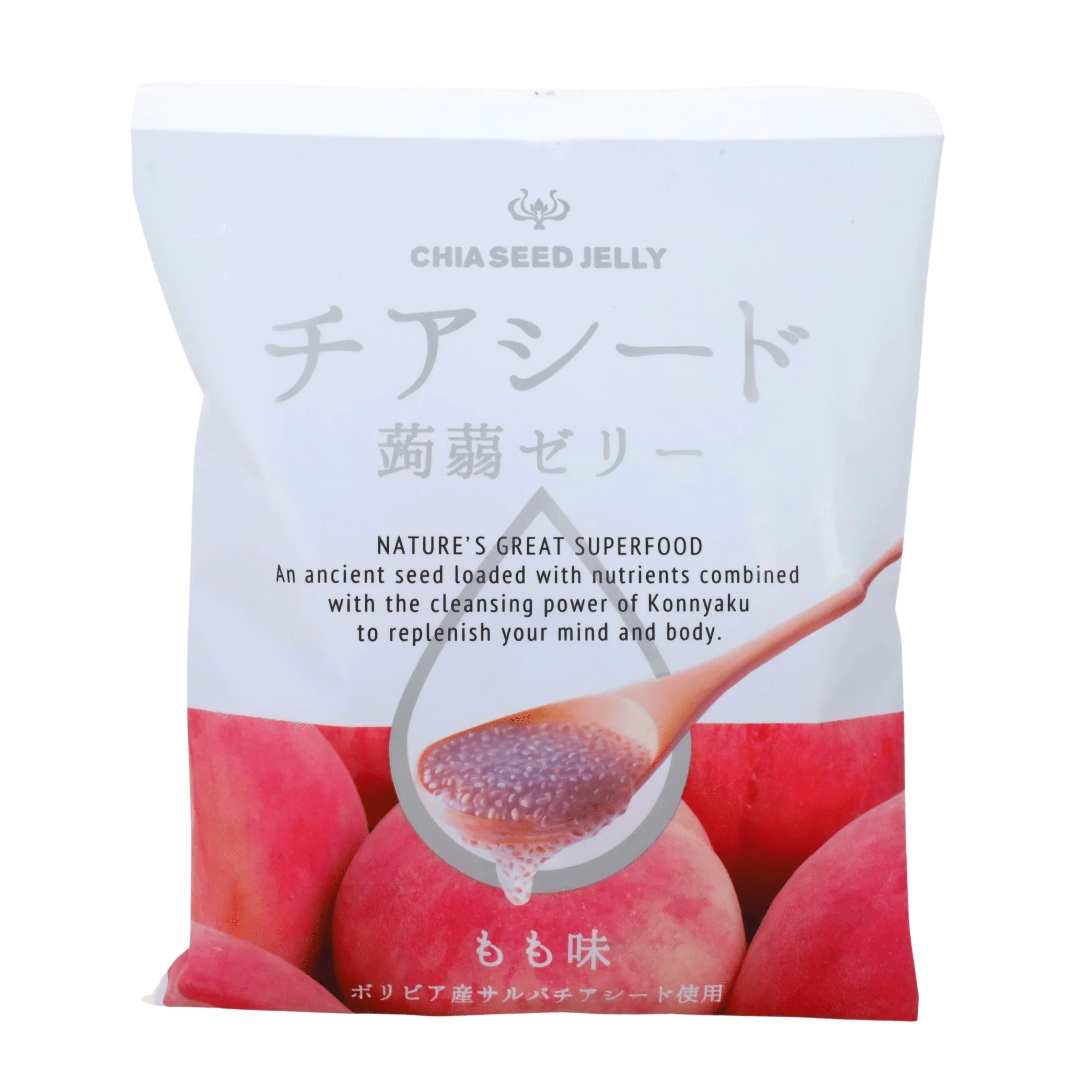 WAKASHO CHIA SEED KONNYAKU JELLY PEACH 6.1OZ/175G